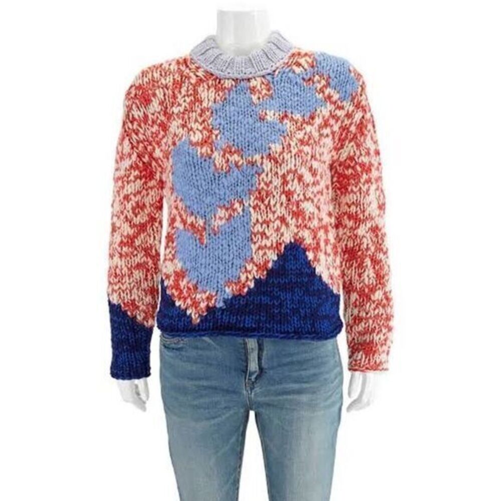 BURBERRY Multicolor Red Chunky Knit Sweater NWT